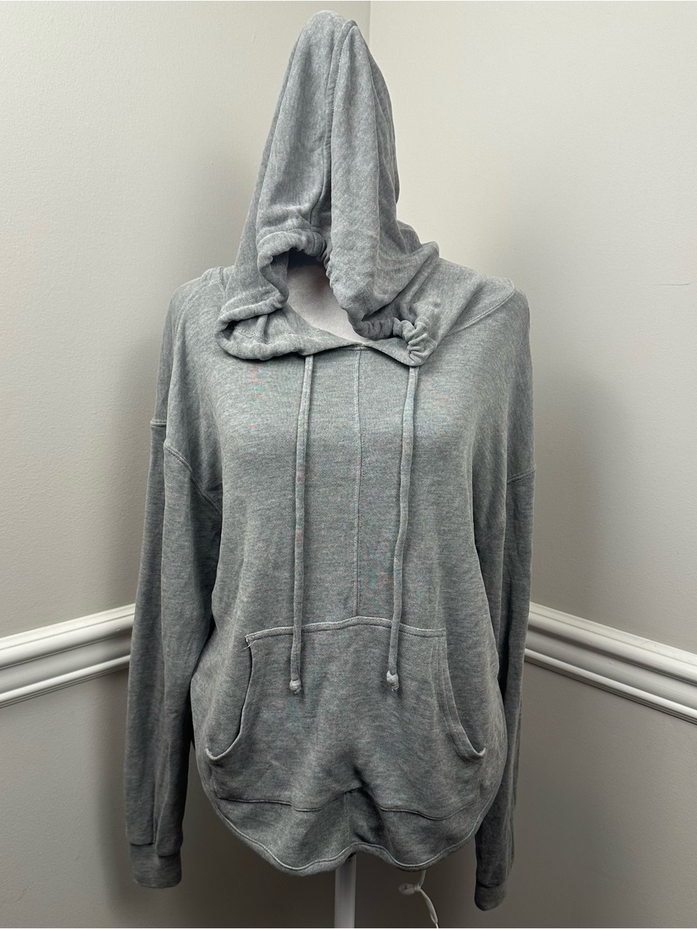 FP Movement by Free People Heather Gray Lightweight Hooded Pullover S